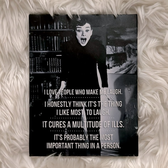 Audrey Hepburn Classic Photo on Canvas Decor Wall Hanging - Picture 1 of 6